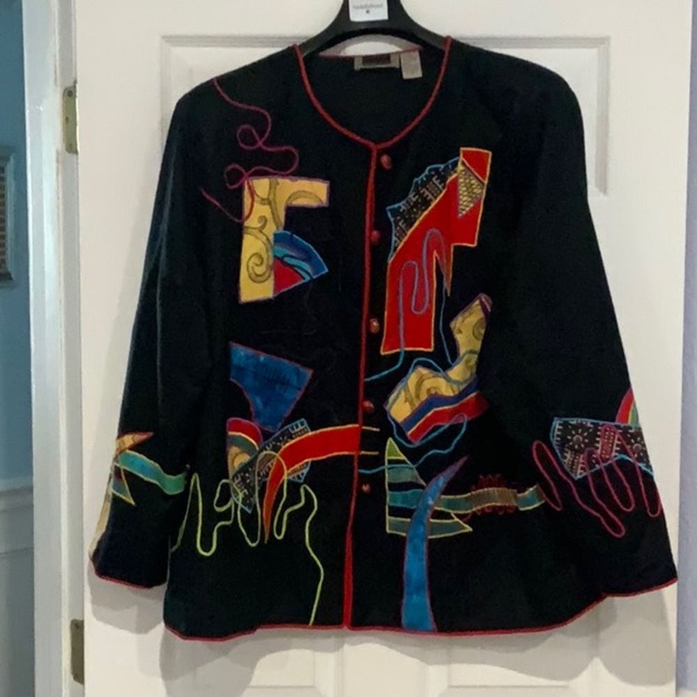 Maggie Barnes Multicolor Abstract Jacket